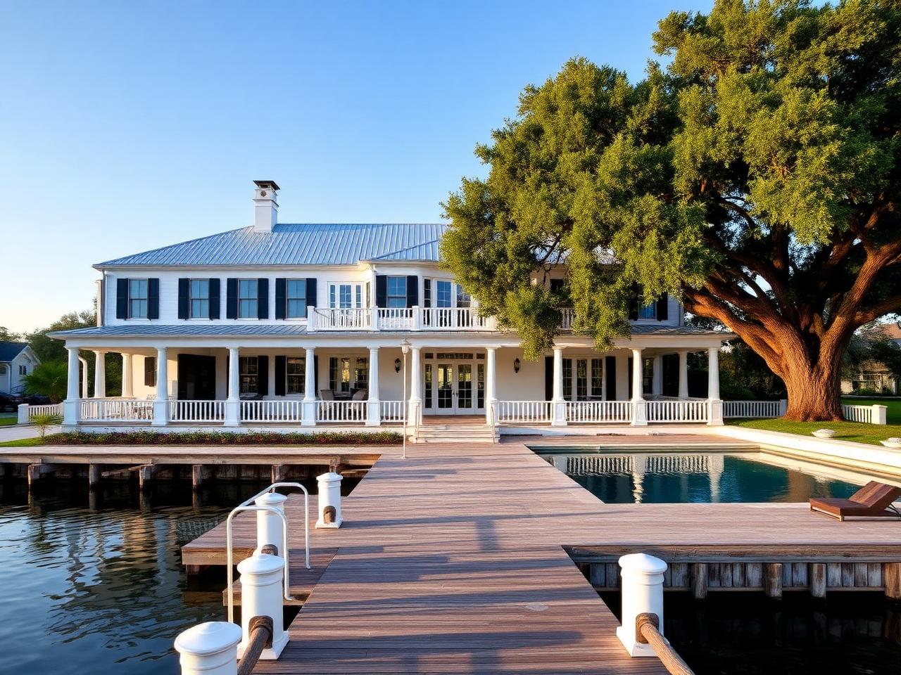 Gulf to bay estate compound on Casey Key with pool, tennis court and private beach