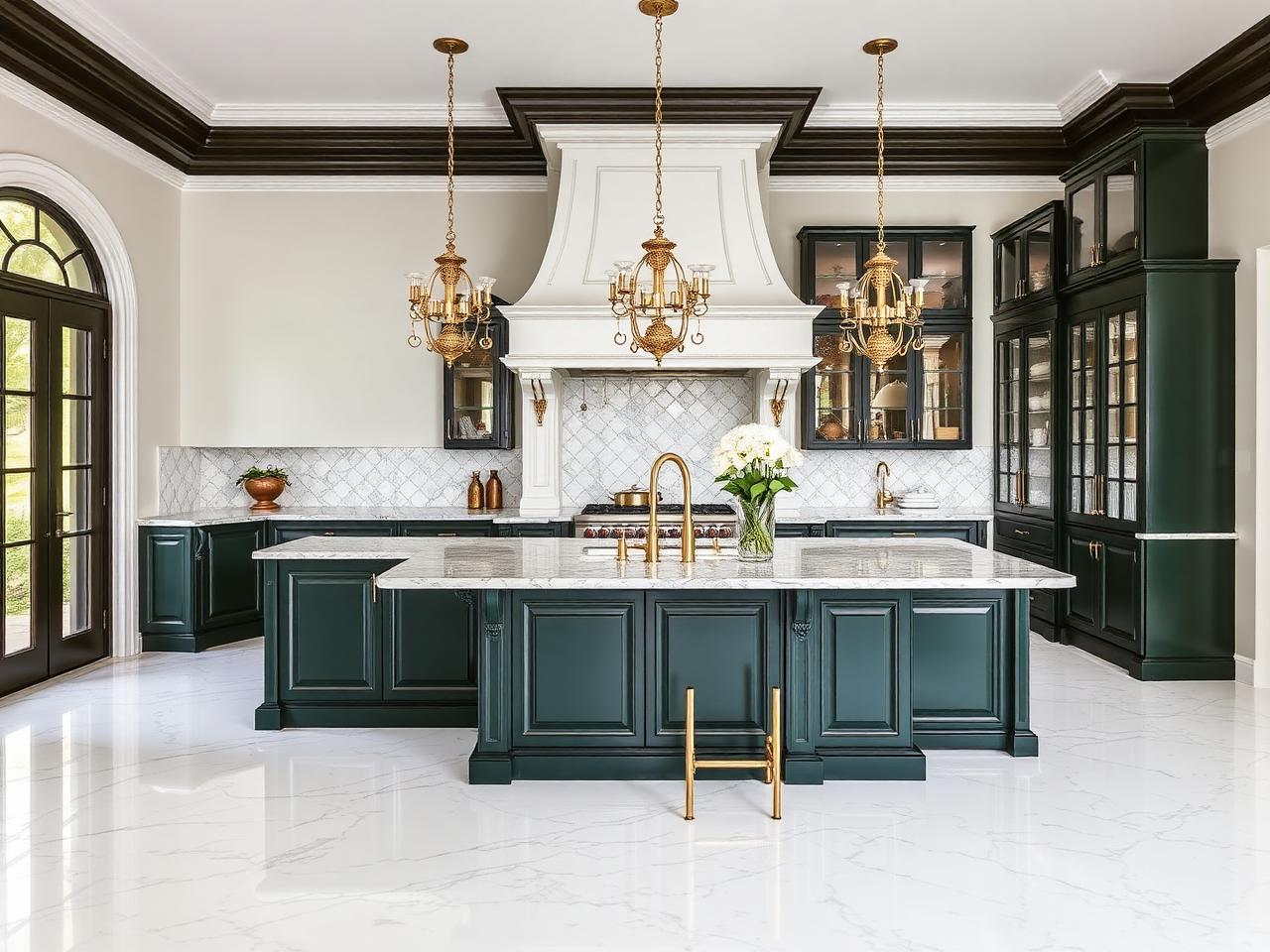Estate kitchen with twin islands and pantry