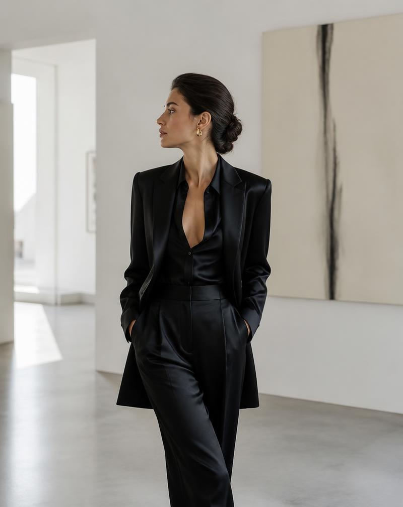 Diana C, luxury estate curator, in a minimalist gallery