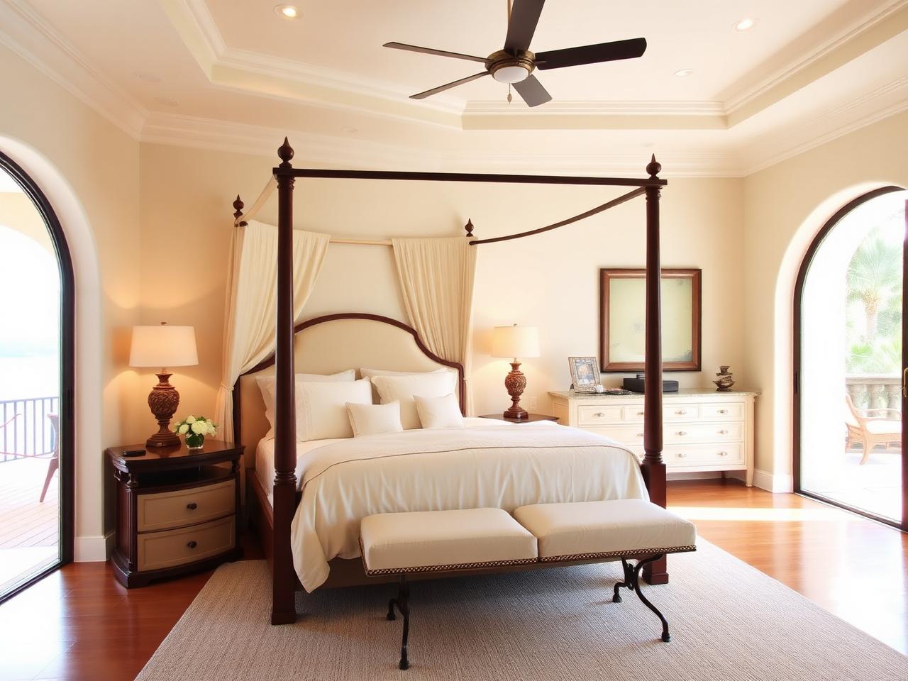 Primary suite with private terrace over the bay